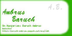 ambrus baruch business card